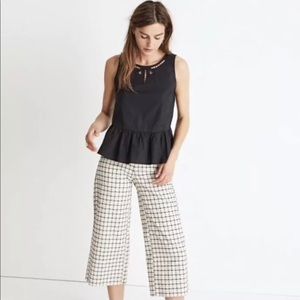 Madewell black peplum top size medium